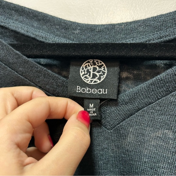 Bobeau Charcoal V-Neck Twist Tee - Picture 6 of 7